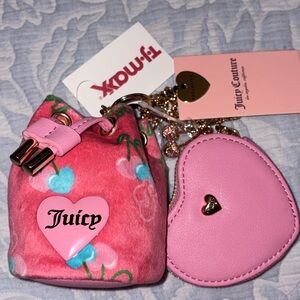 Juicy Couture Pink Floral Bag with Heart Coin Purse
